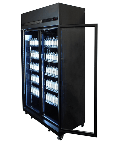 KÜHLSCHRANK 2 GLASTÜREN SCHWARZ IRM-770R BL
