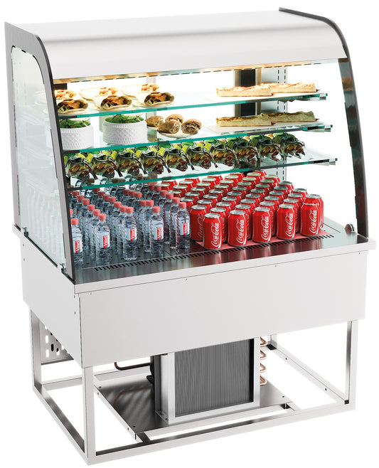 EINBAUKÜHLVITRINE 140L OFFEN