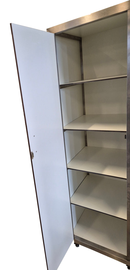 EDELSTAHL PORZELLANSCHRANK 2 TÜREN 5 LEVEL 950