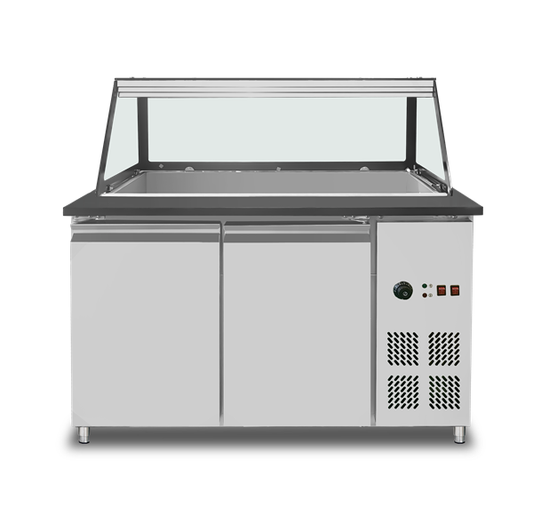 Bain-Marie Uitgiftewagen – 4 × GN 1/1 – 153 × 82 × 85,5 cm