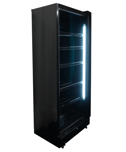 KÜHLSCHRANK 1 GLASTÜR SCHWARZ SVE-450 BL