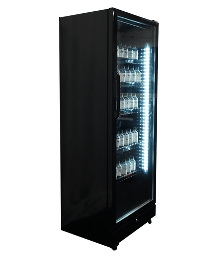 KÜHLSCHRANK 1 GLASTÜR SCHWARZ SVE-450 BL