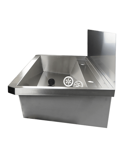 EDELSTAHL WASCHBECKEN 2 ABLASSHAHNE 1200MM
ABLAUFSTOPFEN UND SCHUTZWAND INKLUSIVE, EXKLUSIV HAHNE