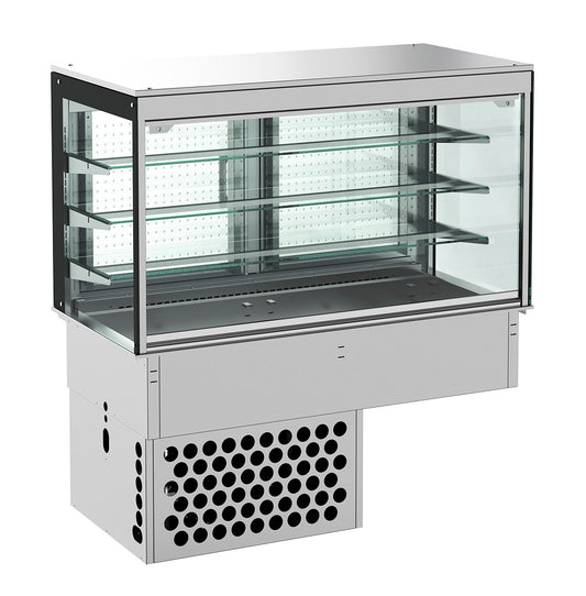 EINBAUKÜHLVITRINE ECKIG – GESCHLOSSEN 3/1 GN