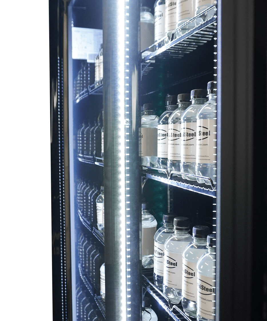 KÜHLSCHRANK 3 GLASTÜREN SCHWARZ IRM-1180R BL