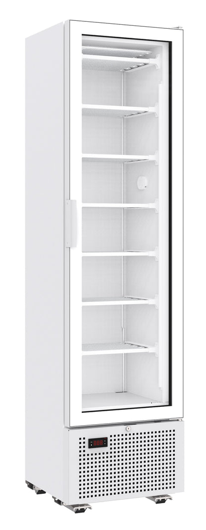 TIEFKÜHLSCHRANK 1 GLASTÜR 221L