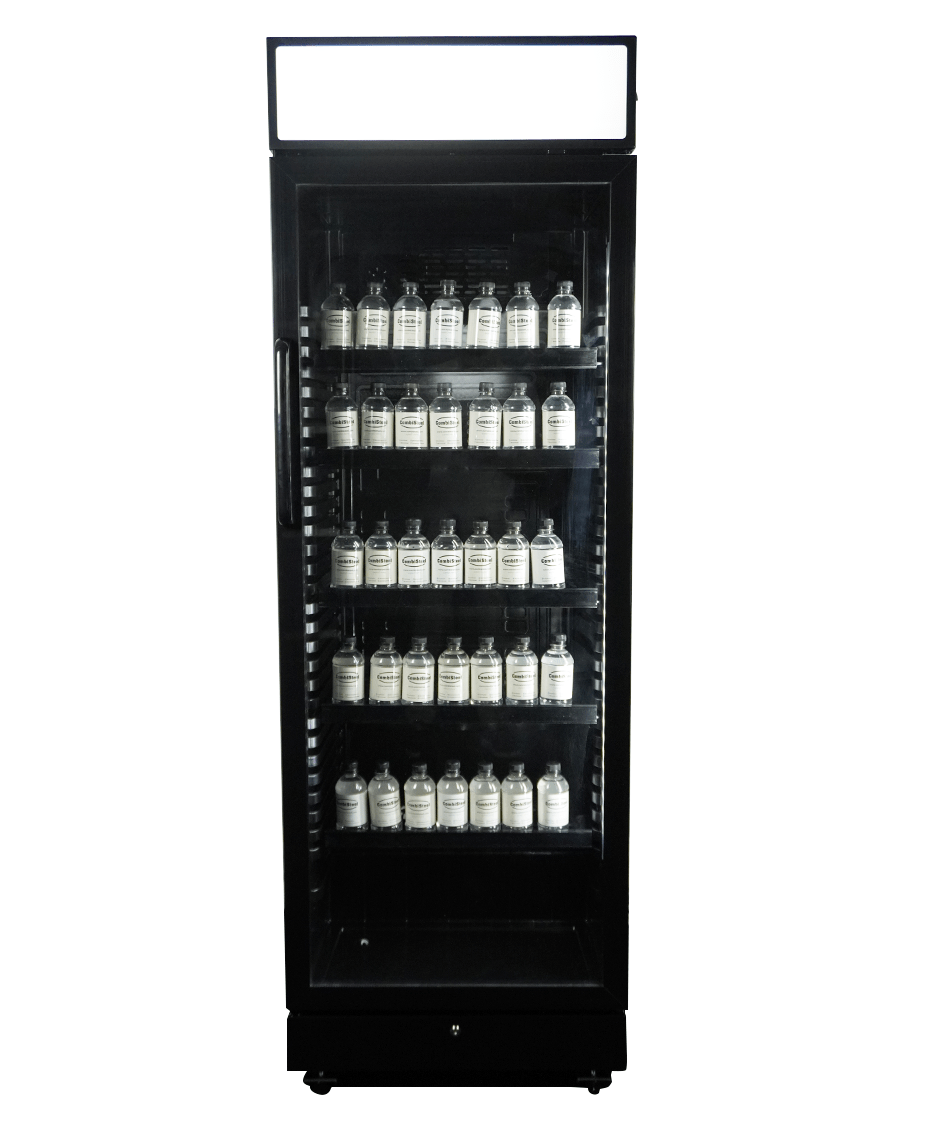 KÜHLSCHRANK 1 GLASTÜR SCHWARZ MIT CANOPY SVE-450 BLC