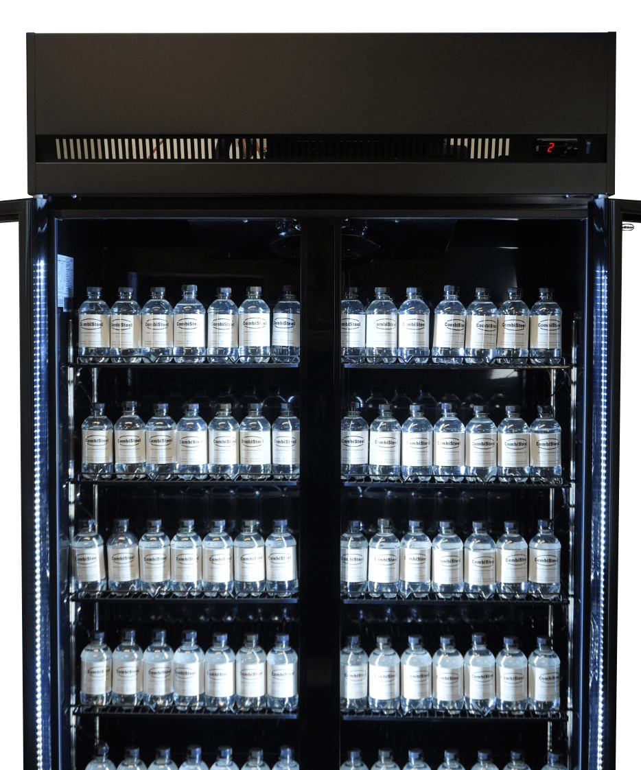 KÜHLSCHRANK 2 GLASTÜREN SCHWARZ IRM-770R BL