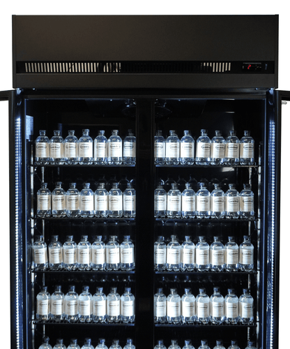 KÜHLSCHRANK 2 GLASTÜREN SCHWARZ IRM-770R BL