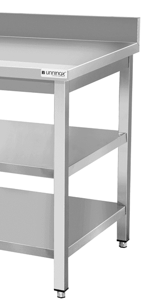 Arbeitstisch – Tiefe 600 mm, mit Aufkantung, mit Doppelboden – 700 × 600 × 850 mm
