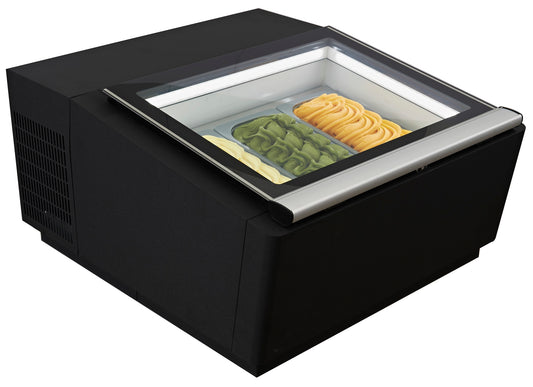 TISCHMODELL SPEISEISVITRINE SCHWARZ
ÖFFNET AUF DER BEDIENUNG SEITE