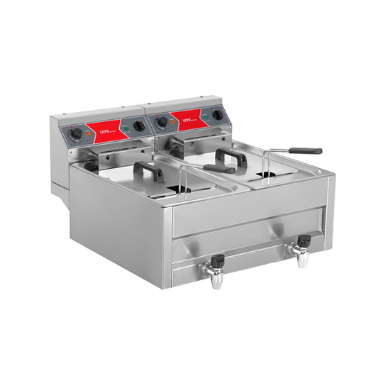 Friteuse | Elektrisch | 2x10L | 50°C/200°C | 2x9kW (400V)