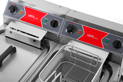 Friteuse | Electrisch | 2x10L | 50°C/190°C | 2x9kW (400V)