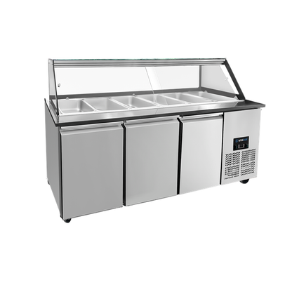 Saladette Werkbank – Capaciteit 5 × GN 1/1 – 188 × 82 × 85,5 cm