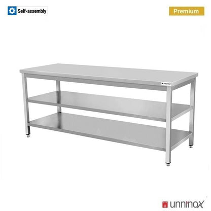 Arbeitstisch – Tiefe 700 mm, ohne Aufkantung, mit Doppelboden – 120 × 70 × 85 cm