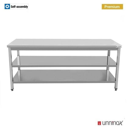 Arbeitstisch – Tiefe 700 mm, ohne Aufkantung, mit Doppelboden – 120 × 70 × 85 cm