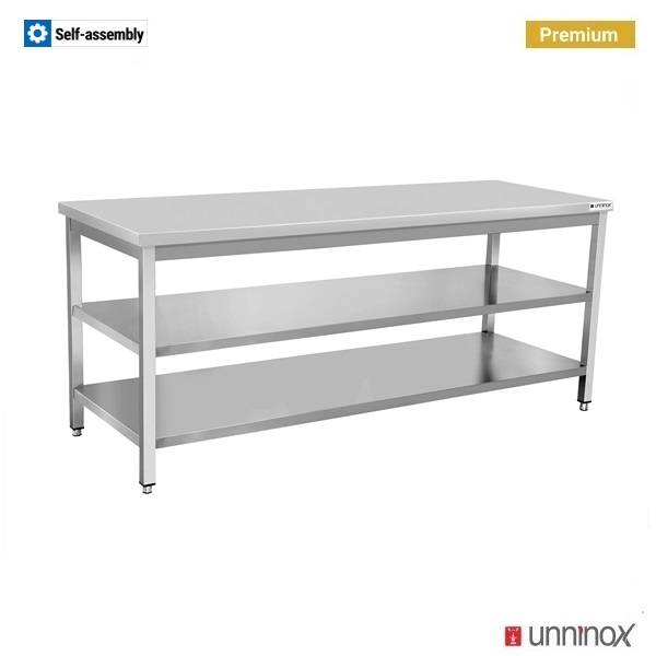 Arbeitstisch – Tiefe 600 mm, ohne Aufkantung, mit Doppelboden – 120 × 60 × 85 cm