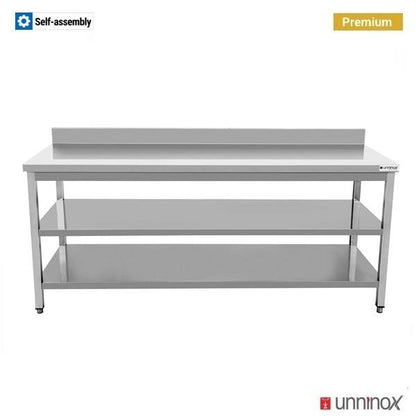 Arbeitstisch – Tiefe 600 mm, mit Aufkantung, mit Doppelboden – 100 × 60 × 85 cm