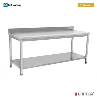 Arbeitstisch – Tiefe 700 mm, mit Aufkantung, mit Grundboden – 80 × 70 × 85 cm