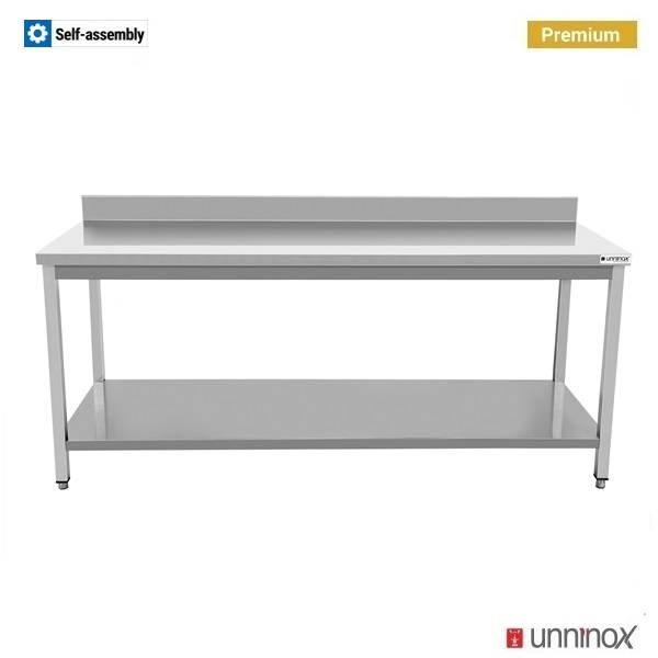 Arbeitstisch – Tiefe 700 mm, mit Aufkantung, mit Grundboden – 100 × 70 × 85 cm