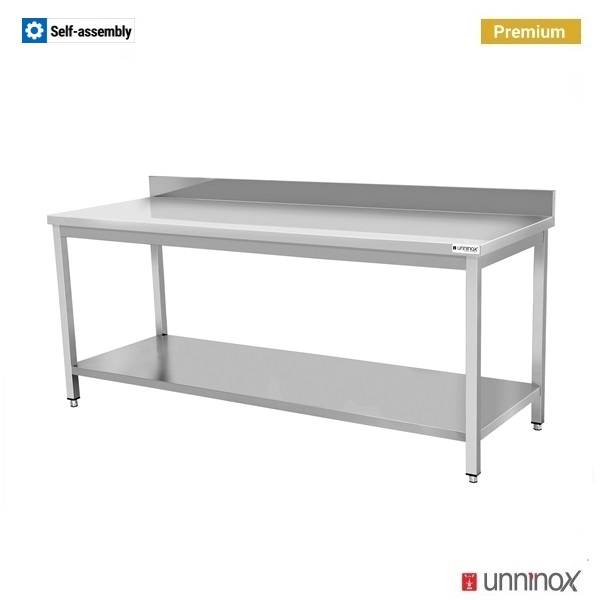 Arbeitstisch – Tiefe 700 mm, mit Aufkantung, mit Grundboden – 100 × 70 × 85 cm